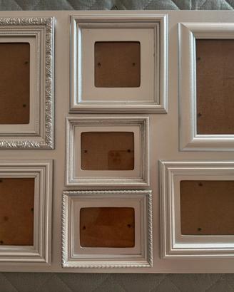 Portafoto multiplo da parete / cornice argento