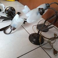 Lampadario tulipano con due lampade