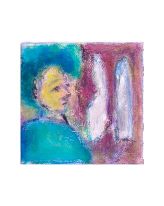 Quadro dipinto a mano - Memory - tela -15x 15 x1.5