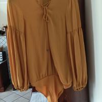 Camicia donna a body Zara colore giallo Ocre tg.L