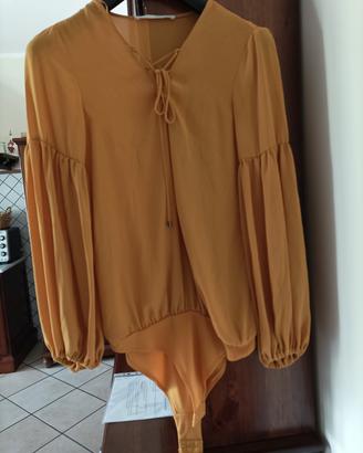 Camicia donna a body Zara colore giallo Ocre tg.L