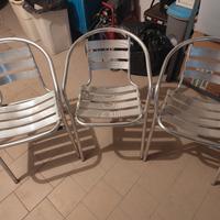 3 sedie alluminio