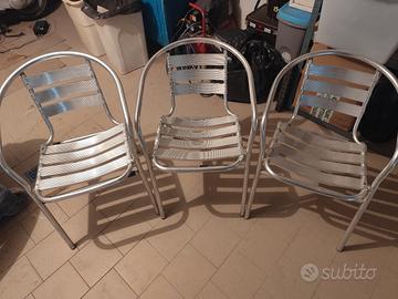 3 sedie alluminio