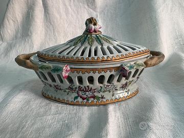 Cestino traforato antico porcellana cinese câi ci