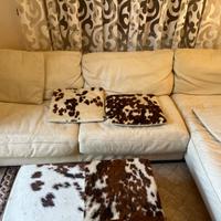 Divano angolare Natuzzi in pelle + pouf