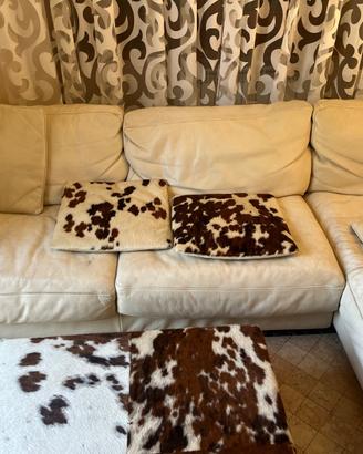 Divano angolare Natuzzi in pelle + pouf