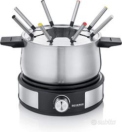 Set  Fonduta / Crepes Con 8 Forchette Inox nero
