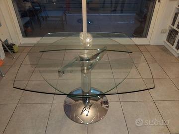 tavolo cristallo ellisse allungabile 