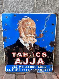 Insegna smaltata epoca tabacchi tabacco Ajja