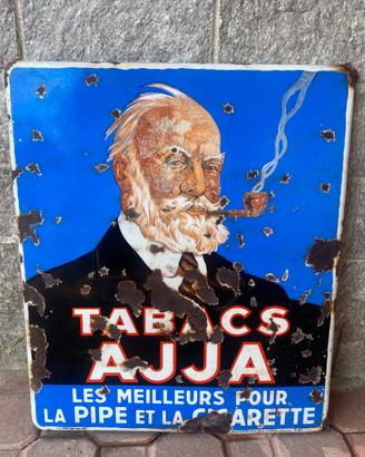Insegna smaltata epoca tabacchi tabacco Ajja