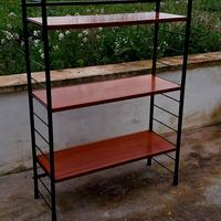 Anni'60 - Etagere In Metallo Nero E Teak