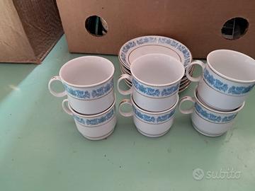 set caffe vintage liling china 6 pz decori oro  