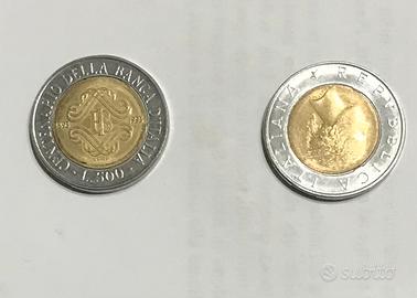 Tre rare monete da 500 Lire Bimetalliche