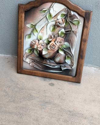 Quadro Tridimensionale Cuoio Rose 