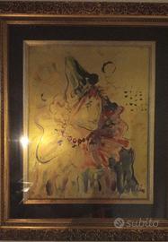 Quadro Clown lastra oro Aldo Dorella
