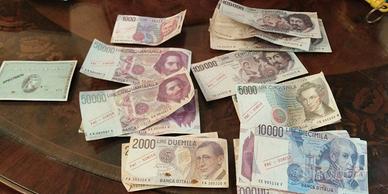 Banconote fac-simile da gioco lire