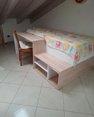  letto multifunzione con scrivania e libreria 