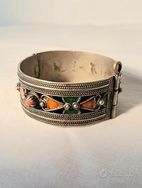 Bracciale marocchino barbero metallo e smalto vint