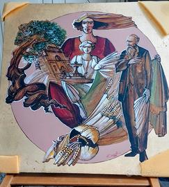 quadro su tavola san Bartolo Longo autore C. Conte