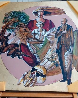 quadro su tavola san Bartolo Longo autore C. Conte