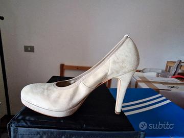 Decoltè donna camoscio perla