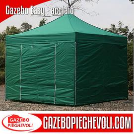 Gazebo 3x3 pieghevole verde acciaio richiudibile