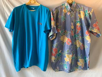 T-shirt B&C e camicia Green Leaves tg XL cotone