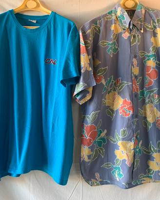 T-shirt B&C e camicia Green Leaves tg XL cotone