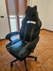 SONGMICS sedia gaming/ufficio con poggiapiedi 