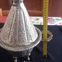 Biscottiera Marocco in metallo argentato anni 50