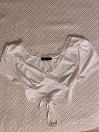 Top bianco con bordi in pizzo Shein