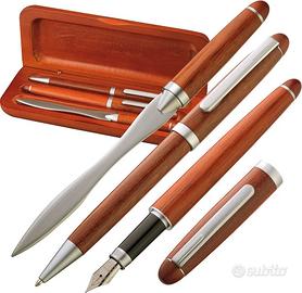 SET legno penna sfera stilogr tagliacarte L'Aquila
