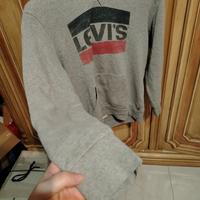 felpa Levi’s grigia e rossa  con cappuccio 