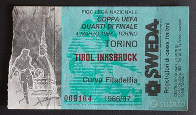 Biglietto Coppa Uefa - Torino Tyrol - 1987