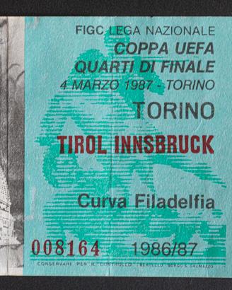 Biglietto Coppa Uefa - Torino Tyrol - 1987