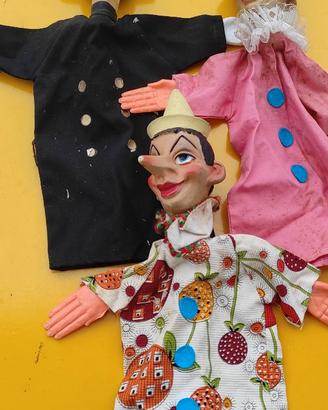 3 burattini Pinocchio Fata Carabiniere vintage