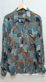 Camicia da uomo hawaiana manica lunga vintage 