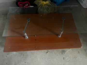 🪵 Tavolino da salotto in legno e vetro