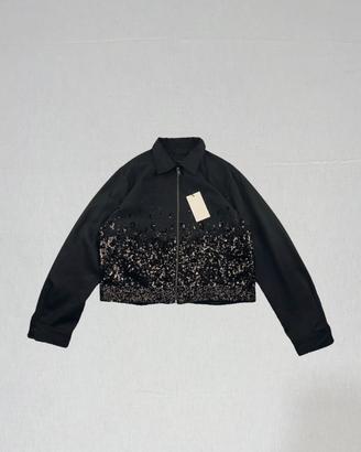 Giacca Cropped Zara Nera con brillantini - Tgl. L