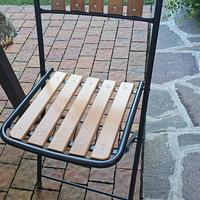 Sedie da esterno in ferro e legno