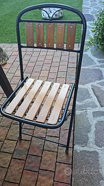 Sedie da esterno in ferro e legno