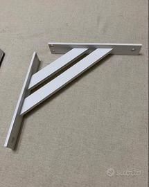 3 coppie di staffe per mensole 24cm, colore bianco