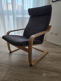 Poltrona relax stile IKEA POÄNG grigia