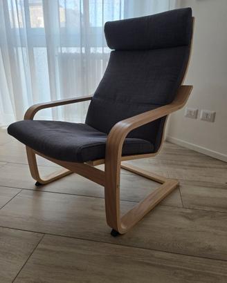 Poltrona relax stile IKEA POÄNG grigia