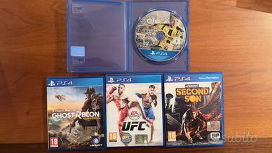 Lotto 4 giochi PS4 Ghost Recon inFamous UFC FIFA