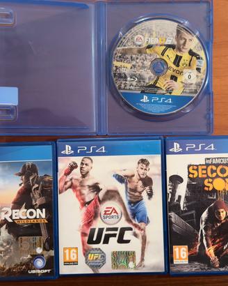 Lotto 4 giochi PS4 Ghost Recon inFamous UFC FIFA