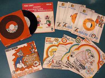 Serie 9 dischi 45 giri per bambini anni 1969/1971