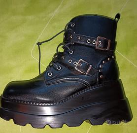 Stivali da donna Goth,punk con Zeppa