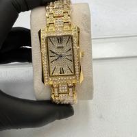 Orologio Iced Out Quadrato Style – Gold & Diamonds