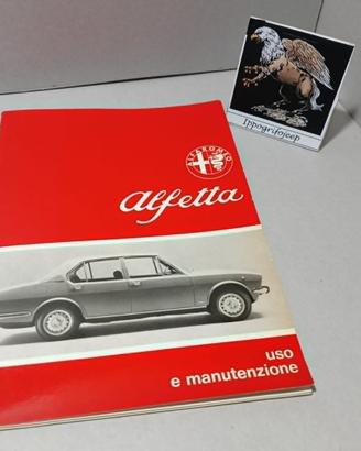 Alfa Romeo Libretto Uso e Manutenzione Alfetta 72